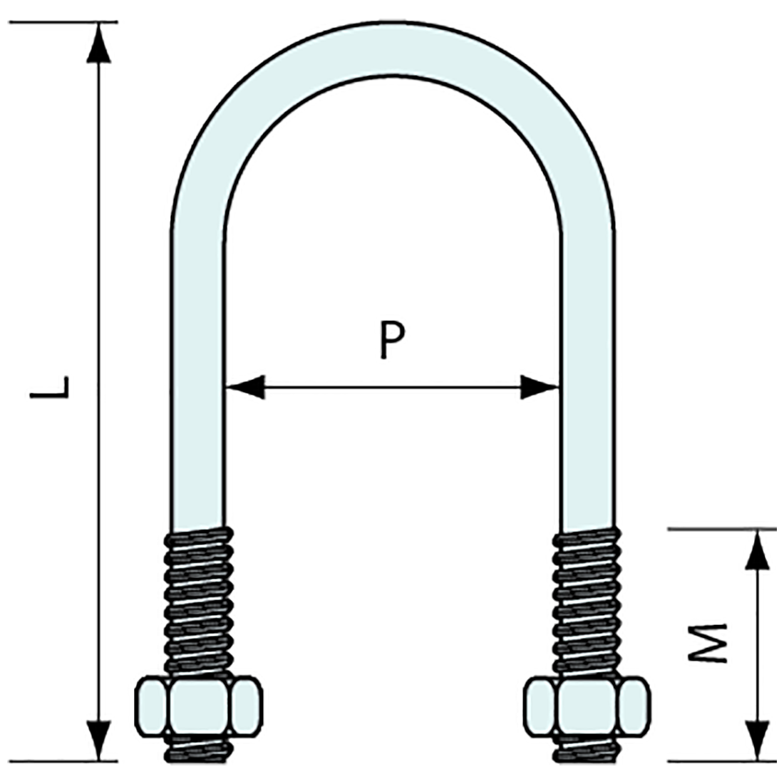 U Bolt Stainless Steel 92mm M10 Thread